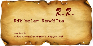 Röszler Renáta névjegykártya